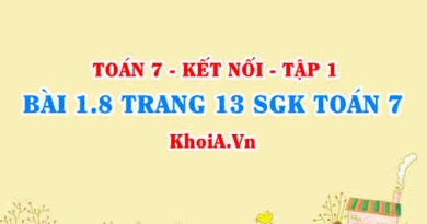 Bài 1.8 trang 13 SGK Toán 7 tập 1 Kết nối tri thức